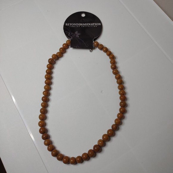 Beyond Imagination Heavy Stone Bead Necklace Adjustable 20 To 22 Inches Long - Picture 1 of 11